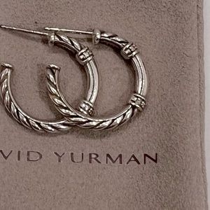Authentic David yurman metro diamond hoops